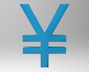 Yen symbol sign isolated Japanese yen JPY 3d render
