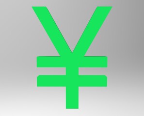 Yen symbol sign isolated Japanese yen JPY 3d render
