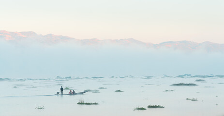fog on the lake