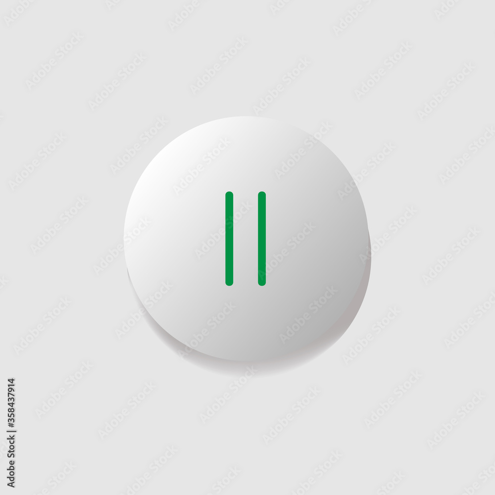 Fototapete Modern icon button design pause vector isolated on white background