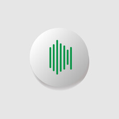 Modern icon button design wave audio track vector isolated on white background