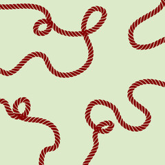 Red Nautical Ropes on a Cream Colored Background