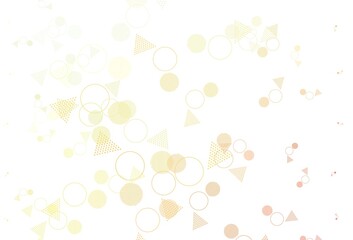 Light Red, Yellow vector pattern with polygonal style with circles.