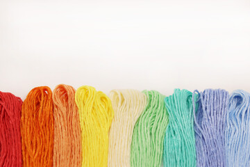 threads and buttons of various colors