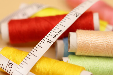 threads and buttons of various colors