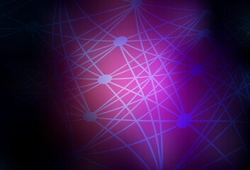 Dark Purple vector background with forms of artificial intelligence.