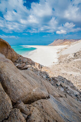 It's Beautiful beach and hills of the Indian Ocean