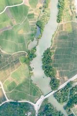 Fototapeta premium aerial view of the farmland in south china