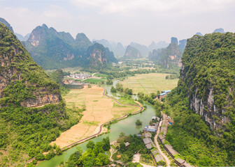 Fototapeta na wymiar aerial view of the farmland in south china