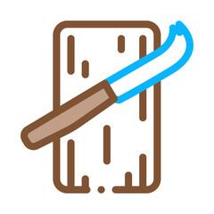 kitchen knife for cheese icon vector. kitchen knife for cheese sign. color symbol illustration