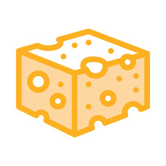 coarse cheese bar icon vector. coarse cheese bar sign. color symbol illustration