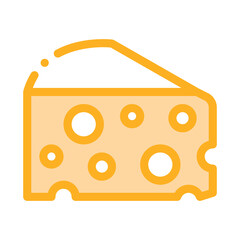 coarse triangular cheese bar icon vector. coarse triangular cheese bar sign. color symbol illustration