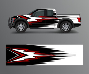 truck and cargo van wrap vector, Car decal wrap design. Graphic abstract stripe designs for vehicle, race, offroad, adventure and livery car