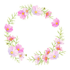 コスモス水彩画フレーム