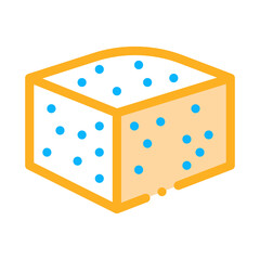 piece of blue cheese icon vector. piece of blue cheese sign. color symbol illustration