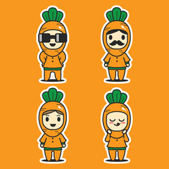 Cute character design carrot