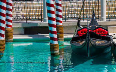 Gondolas Docked on Replica Grand Canal, Las Vegas, Nevada, USA © Billy McDonald