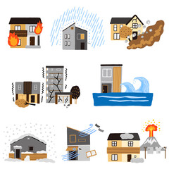 住宅に関係する災害のセット