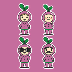 Cute character design radish