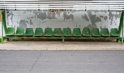 Rows of chairs waiting for the bus