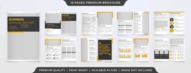 set of business brochure layout template with minimalist concept and modern style use for company profile and annual report