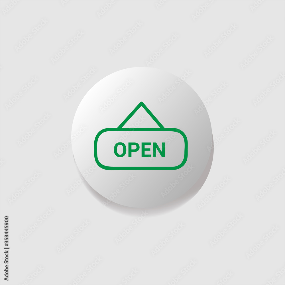 Poster modern icon button open design vector isolated on white background