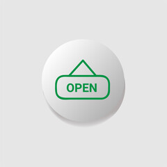 Modern icon button open design vector isolated on white background