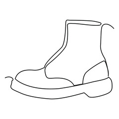 one line continuous drawing a boot shoe