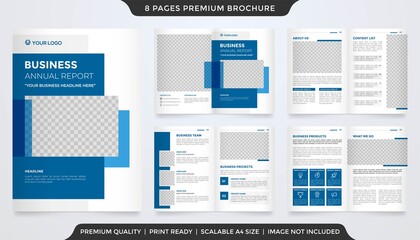 set of business brochure layout template with minimalist concept and modern style use for company profile and annual report