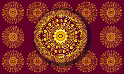 Beautiful luxury seamless golden mandala background