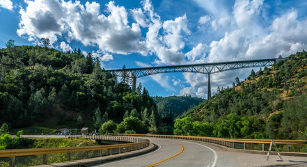 Forest Hill Bridge in Auburn, California-001 - obrazy, fototapety, plakaty