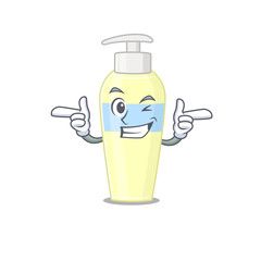 Cartoon design of serum showing funny face with wink eye