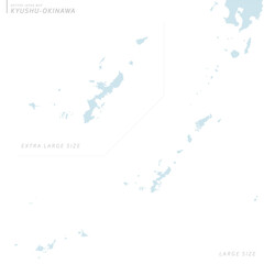 dotted Japan map, Kyushu Okinawa. large size.