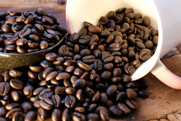 coffee beans in a cup