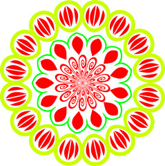 colorful mandala flower illustration vector