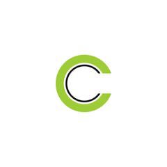 initial letter C logo, line art style design and template