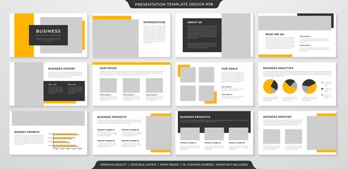 set of business presentation layout template with minimalist style and modern concept