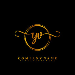 Initial Letter YV Signature Handwriting and Elegant Logo Design Vector  © Anggun