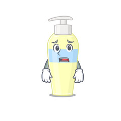 Cartoon design style of serum having worried face