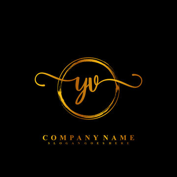 Initial Letter YV Signature Handwriting and Elegant Logo Design Vector	