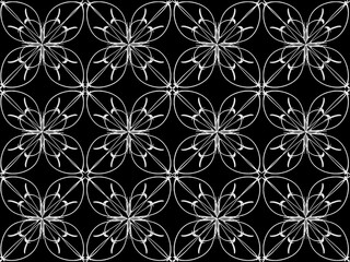 Seamless pattern design with floral background elements, beautiful ornaments, black, white, orange, pink, red, green, yellow, blue, gray, purple