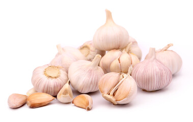 Garlic isolated on white background in studio.