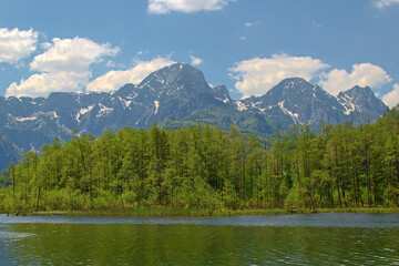 lake and mountains, Almsee Gr&uuml;nau Austria