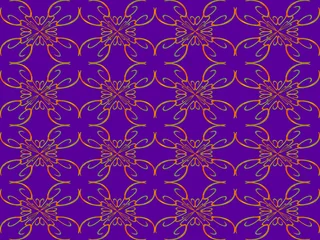 Gordijnen Seamless pattern design with floral background elements, beautiful ornaments, black, white, orange, pink, red, green, yellow, blue, gray, purple © Bambang