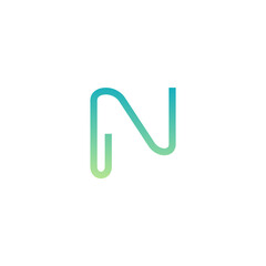 Obraz premium initial letter N logo, line art style design and template