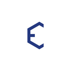 initial letter E logo, line art style design and template
