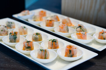 Fresh and delicious vegetable sushi Japanese food