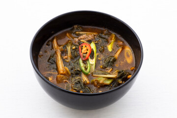 Soybean Paste Soup with Dried Radish Leaves