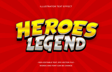 Heroes legend editable text effect