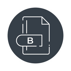 B File Format Icon. B file format extension filled icon.